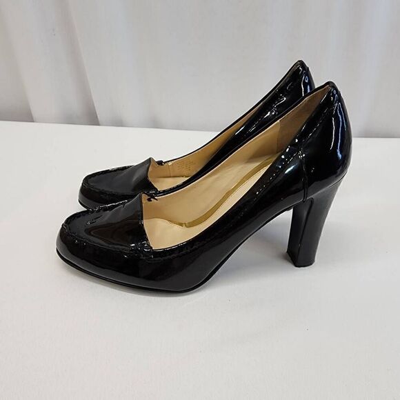 LAUREN Ralph Lauren Size 7.5 Black Patent Leather Heels Q - Picture 6 of 12